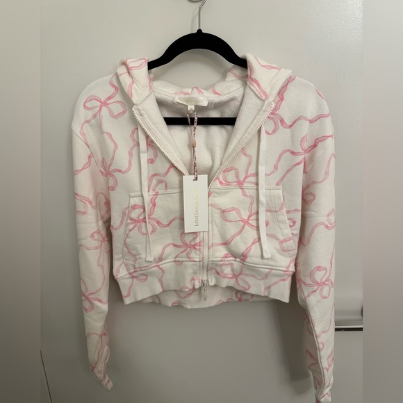 LoveShackFancy Pierra Cropped Zip Hoodie - Picture 2 of 5